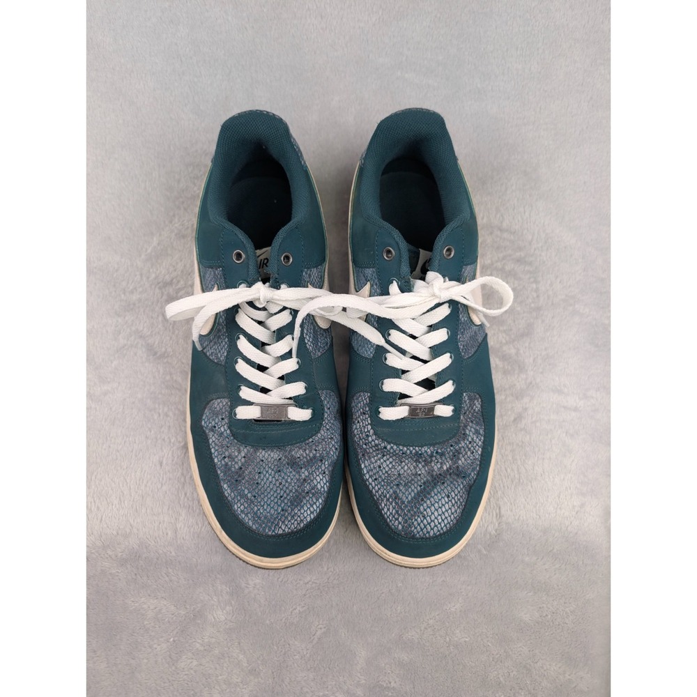 Nike Air Force 1 488298-306 Mens 12 Green Snake Skin Shoes Dark Atomic Teal - Picture 3 of 16